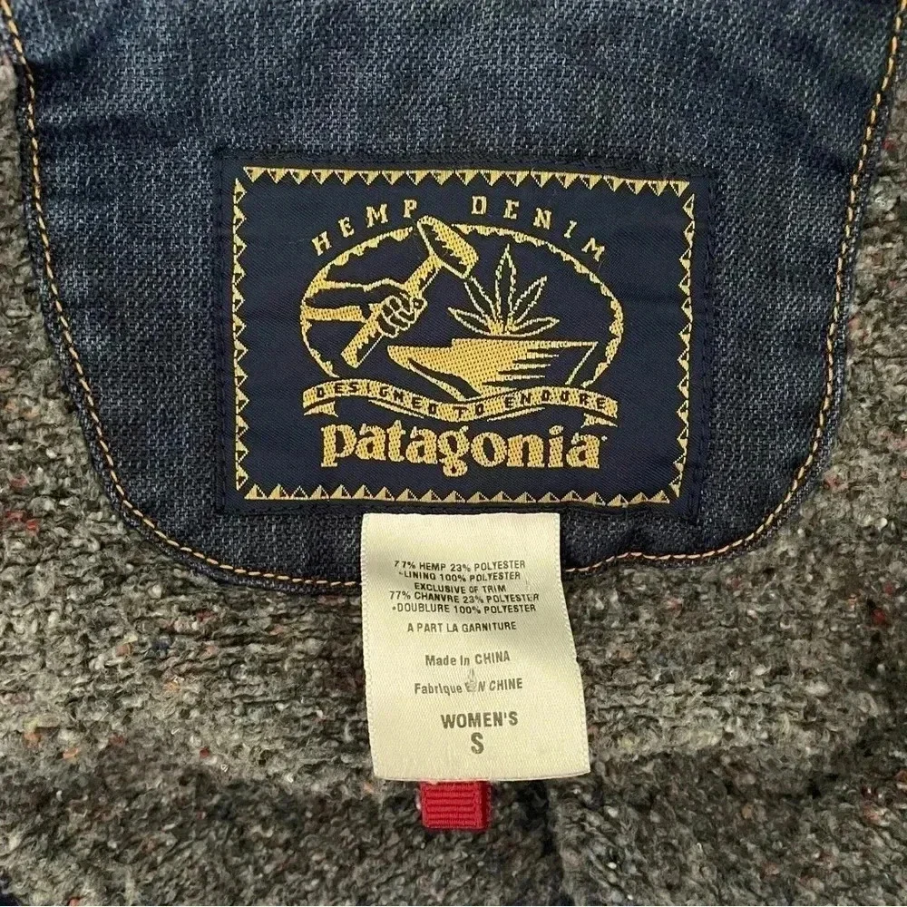 Patagonia Denim Jean Jacket Women Size S Classic Cozy Vintage W’s High Wire Hem